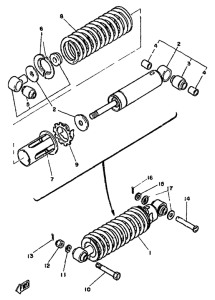RD350LC Задняя подвеска