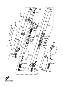 YZ250F YZ250FV Вилка передней оси