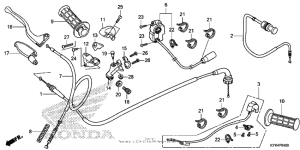 CRF110F Handle lever + switch + cable