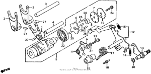 CX500 Shift drum + shift fork