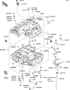 ZX600 Картер двигателя
