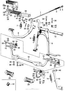 CL175 Brake pedal + main stand