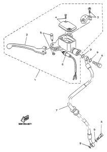 YP125R Главный тормозной цилиндр