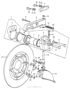 CB350 Cb350g front brake caliper + disc