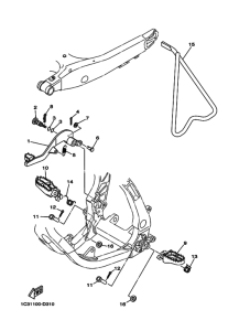 YZ250 YZ250W1 Support & repose pied