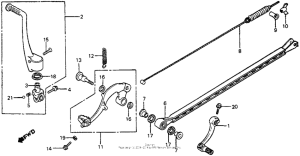 CR125R Gearshift pedal + kick starter arm + brake pedal 8...