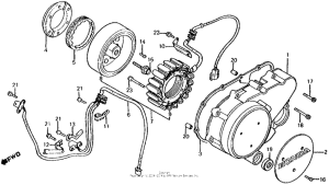VT750C Left crankcase cover + alternator