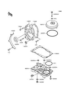 ZR400 Breather body / oil pan
