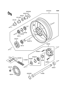 ZX900 Заднее колесо и цепь