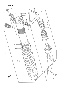 RM250 Абсорбер удавный в сборе задний