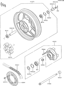 ZX600 Заднее колесо и цепь