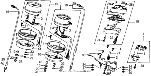 CB550 Speedometer + tachometer + pilot lamp