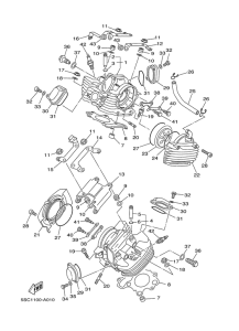 XVS650A Головка цилиндров