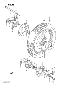 RG125 Rear wheel complete assy