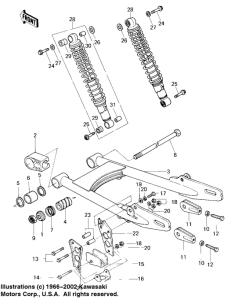 KDX80 Swing arm / shock absorbers