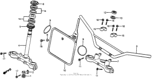 CR125R Handlebar + top bridge 83