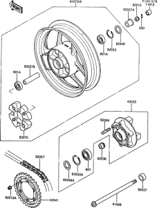 ZX600 Задняя ступица колеса