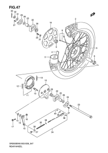 DR200 Rear wheel complete assy