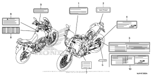 CRF1000D (ABS) Лейбл предостережения