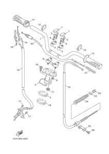 YW125 Steering handle & cable