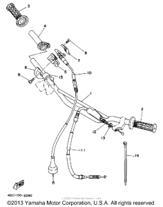 WR250Z Руль -тросы