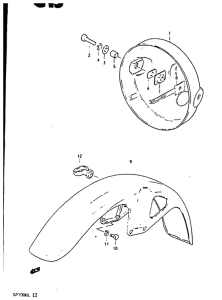 GP100 Headlamp housing - front fender