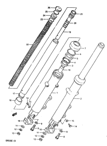 GR650 Передняя вилка