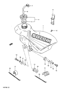 RM250 Топливный бак model