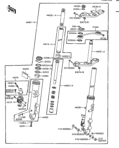 KZ1100 Вилка передней оси