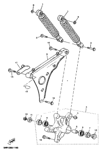 YP150D Hinterradschwinge. aufhang.