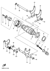 SR400 Shift cam & fork