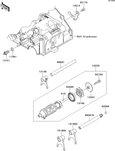 EX300 Валы и вилки переключения передач