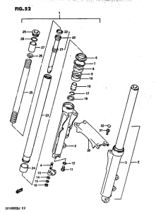 GV1400 Front fork gv1400gdg / gtg