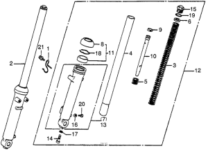 XR100 Front fork 81-82