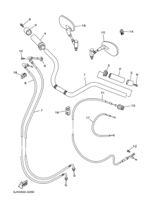 XVS125 Steering handle. cable