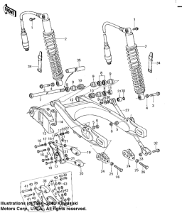 KX125 Swing arm / shock absorbers