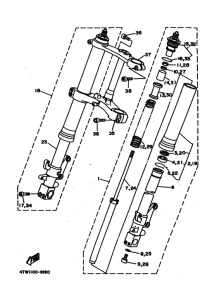 TZ250 Вилка передней оси