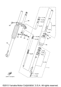 TTR125N Передняя вилка