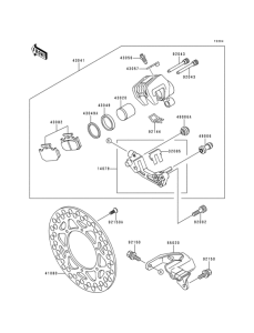 KDX125 Задний тормоз