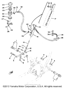 TZ250F Brake pedal - master cylinder