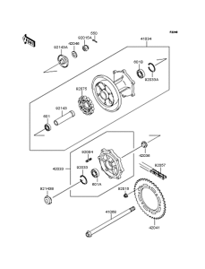 KLE250 Заднее колесо и цепь