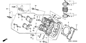 VTR1000F Головка цилиндров