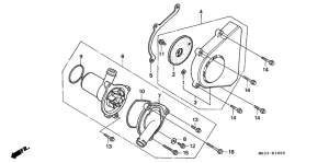  Left rear cover /  water pump