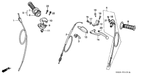 CR80R Handle lever / switch / cable