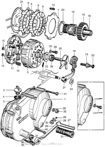 CA100 Clutch + right crankcase cover