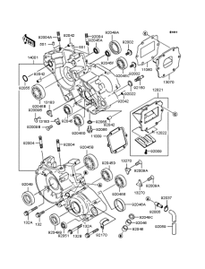 KX125 Картер двигателя