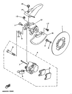 TY250Z Задний суппорт