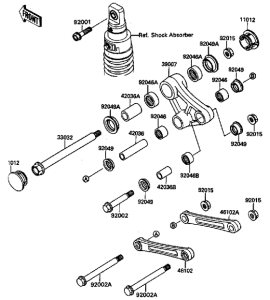 KL650 Задняя подвеска
