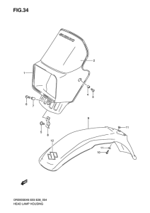 DR200 Headlamp cover  front fender