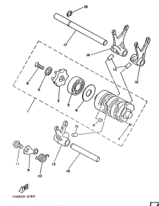RD125LC Shift cam. fork